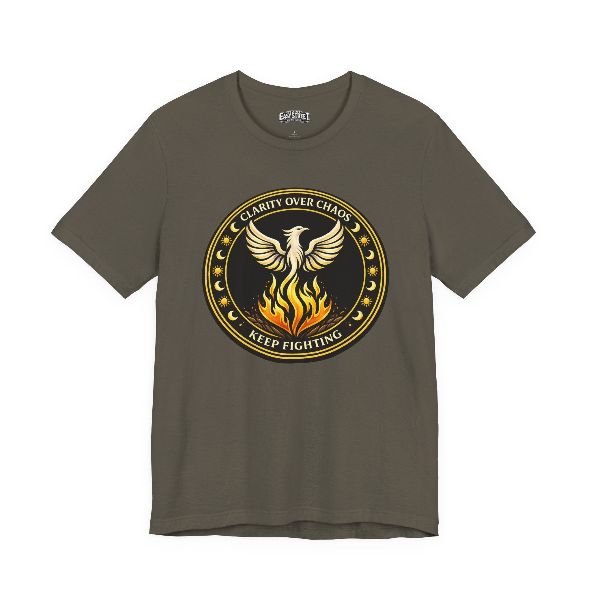 Clarity Over Chaos Crest - Keep Fighting Tee